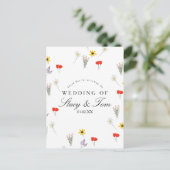 シンプルWildflowers Hand Drawn'結婚 S Thank You ポストカード (スタンド正面)