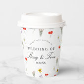 シンプルWildflowers Hand Drawn'結婚 S Thank You 紙コップ (正面)