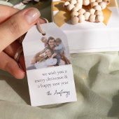 シンプルWish Neutralミニマリストフォトホリデー ギフトタグ