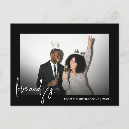 シンプルWishesミニマル写真白黒 シーズンポストカード (正面)