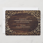 シンプルWood素朴とGold Foil Crismas Cards シーズンカード (裏面)