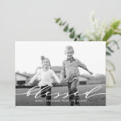 シンプルWordホリデーフォトカ賛美ード シーズンカード (スタンド正面)