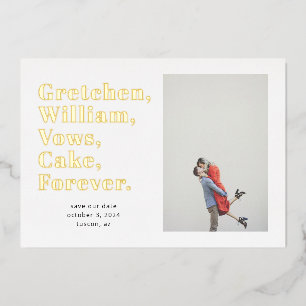 シンプルWordリスト日付の写真カードを保存 箔招待状