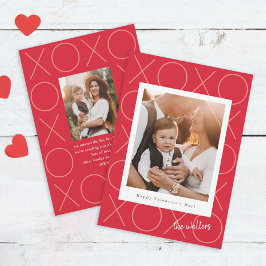 シンプルXOXOモダンフレーム写真バレンタインデー シーズンカード