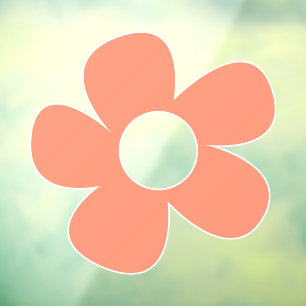 シンプルY2kピンク花大 ウィンドウサイン