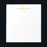 シンプルYellowパーソナライズされたのと名前 ノートパッド<br><div class="desc">シンプルYellow Notepadパーソナライズされたのモノグラムと名前</div>