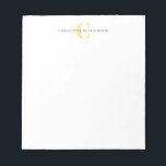 シンプルYellowパーソナライズされたのと名前 ノートパッド<br><div class="desc">シンプルYellow Notepadパーソナライズされたのモノグラムと名前</div>