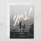 シンプルYes素朴写真婚約パーティ 招待状 (正面)