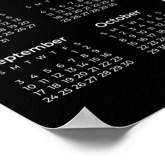 シンプルYet Black 2023エレガントカレンダー |ポスター ポスター (角)