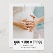 シンプルYou + Me= 3つ追加フォト詳細妊娠 案内状 (正面)