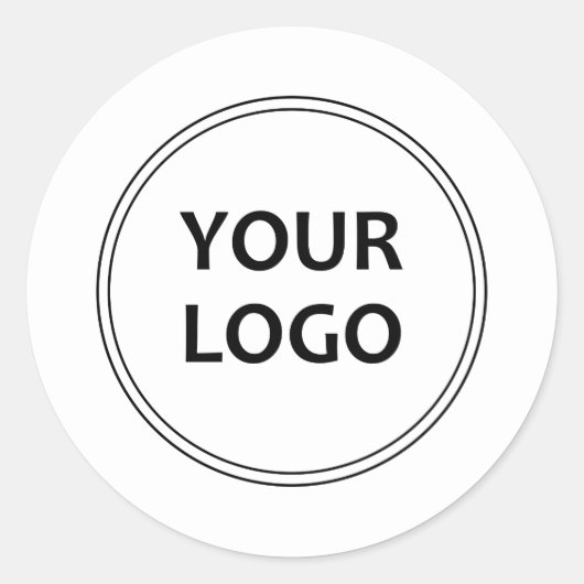 シンプルYOUR LOGOカスタムビジネスステッカー ラウンドシール (正面)