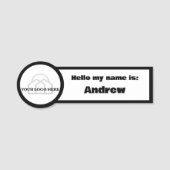 シンプルYour Logo Here Hello My Name is Business 名札 (正面)