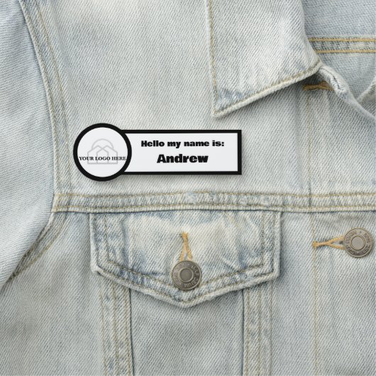 シンプルYour Logo Here Hello My Name is Business 名札 (インサイチュ)