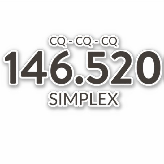 シンプレックスHAM無線周波数2メートル シール (正面)
