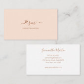 シンペルのベージュブラウンフローラ 名刺 (正面/裏面)