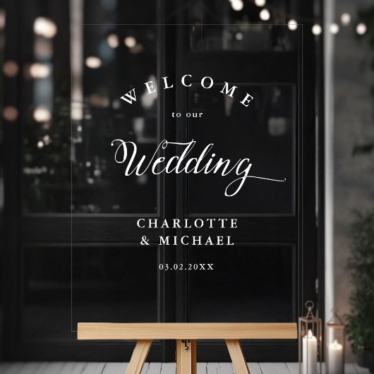 シンペル、エレガントな結婚式 アクリルサイン