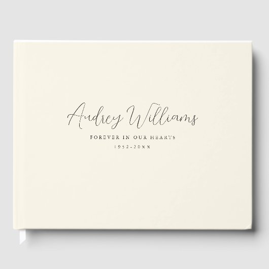 シンペル、手書き、ベージュ ゲストブック (正面)