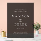 シンペールエレガントなウェディングウェルカムブラック アクリルサイン (ウェディング)