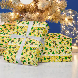 シンボリックなクリスマスパターンの包装紙 ラッピングペーパー