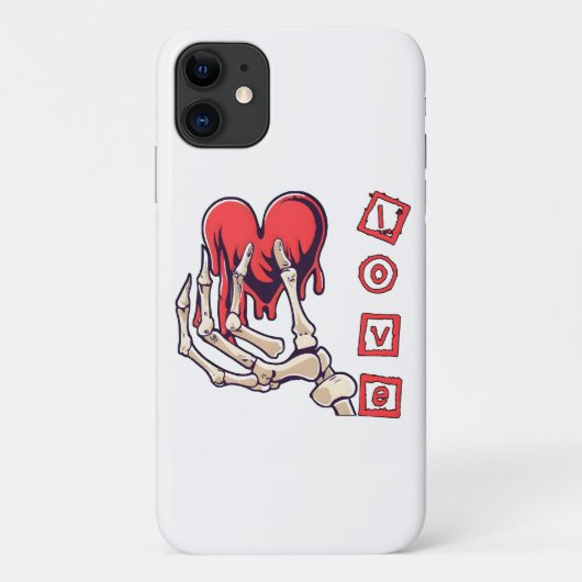 シンボリックな愛 スカルハンドが贈るハート Case-Mate iPhoneケース (裏面)