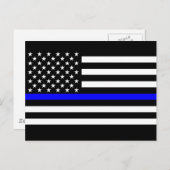 シンボリックシンブルーライングラフィックUSフラグ ポストカード (正面/裏面)