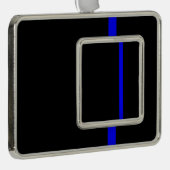 シンボリックシンブルーライン垂直スタイル シルバープレートフレームオーナメント (右)