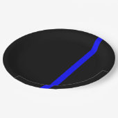 シンボリックシンブルーライン垂直スタイル ペーパープレート (アングル)