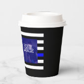 シンボリックシンブルーラインUSフラグのイメージ 紙コップ (裏面)