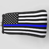 シンボリックシンブルーラインUSフラググラフィックデザインオン ゴルフヘッドカバー (正面)