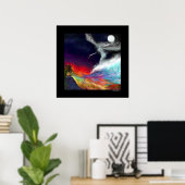 シンボリックフロー – 想像力の色：大 ポスター (ホームオフィス)