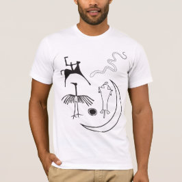 シンボルと動物のペトログリフTシャツ Tシャツ