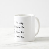 シンボルと癒しの言葉ホオポノ。 コーヒーマグカップ (正面右)