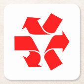 シンボルのリサイクル解除 スクエアペーパーコースター (正面)