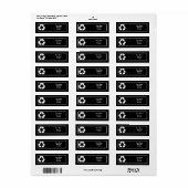 シンボルのリサイクル – 白（黒い背景の場合） ラベル (フルシート)