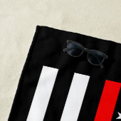 シンボルの細い赤線USフラググラフィック ビーチタオル (インサイチュ)