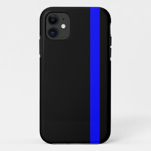 シンボルの細い青い線の垂直ブラック iPhone 11 ケース