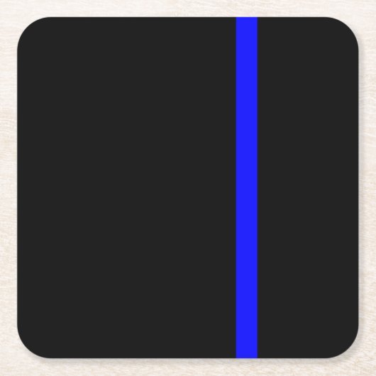 シンボルの細い青い線の垂直 スクエアペーパーコースター (正面)