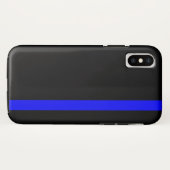 シンボルの細い青い線の垂直 Case-Mate iPhoneケース (裏面(横))