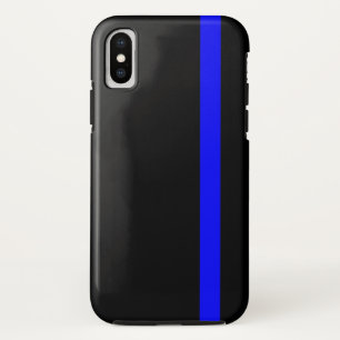 シンボルの細い青い線の垂直 iPhone X ケース