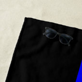 シンボルの細い青い線グラフィック ビーチタオル (インサイチュ)