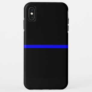 シンボルの細い青い線(水平黒) iPhone XS MAXケース