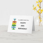 シンボルや象徴おもしろい18番目の誕生日カード カード (黄色い花)