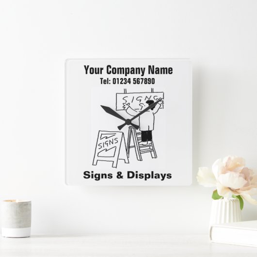 シンボルや象徴とディスプレイのメーカー スクエア壁時計 (ホーム)