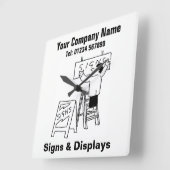 シンボルや象徴とディスプレイのメーカー スクエア壁時計 (傾斜)