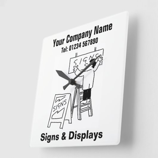 シンボルや象徴とディスプレイのメーカー スクエア壁時計 (傾斜)