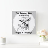 シンボルや象徴とディスプレイのメーカー スクエア壁時計 (ホーム)