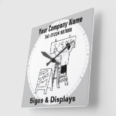 シンボルや象徴とディスプレイのメーカー スクエア壁時計 (傾斜)