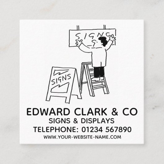 シンボルや象徴とディスプレイ スクエア名刺 (正面)