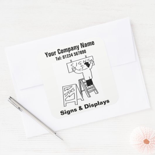 シンボルや象徴と表示の漫画 スクエアシール (封筒)