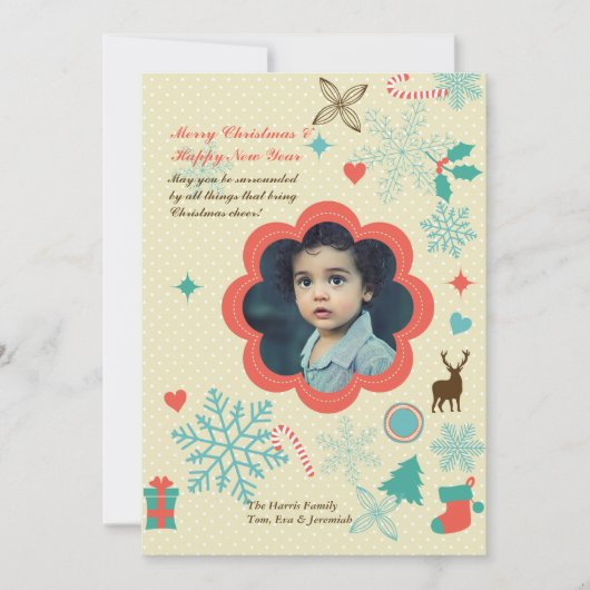 シンボルや象徴のクリスマスフォトホリデーカード シーズンカード (正面)